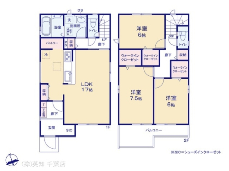 千葉県千葉市花見川区瑞穂3丁目の新築一戸建ての間取り図(販N)