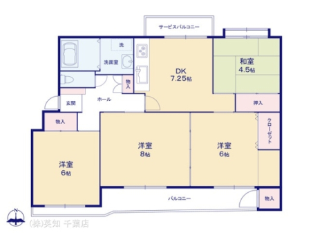 千葉県千葉市花見川区柏井1丁目の中古マンションの間取り図(販N)
