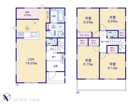 千葉県千葉市緑区おゆみ野5丁目の新築一戸建ての間取り図(販N)